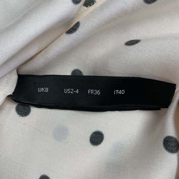 MOTHER OF PEARL Beige Black Viscose Polka Dot Pleated Blouse - Picture 7 of 10